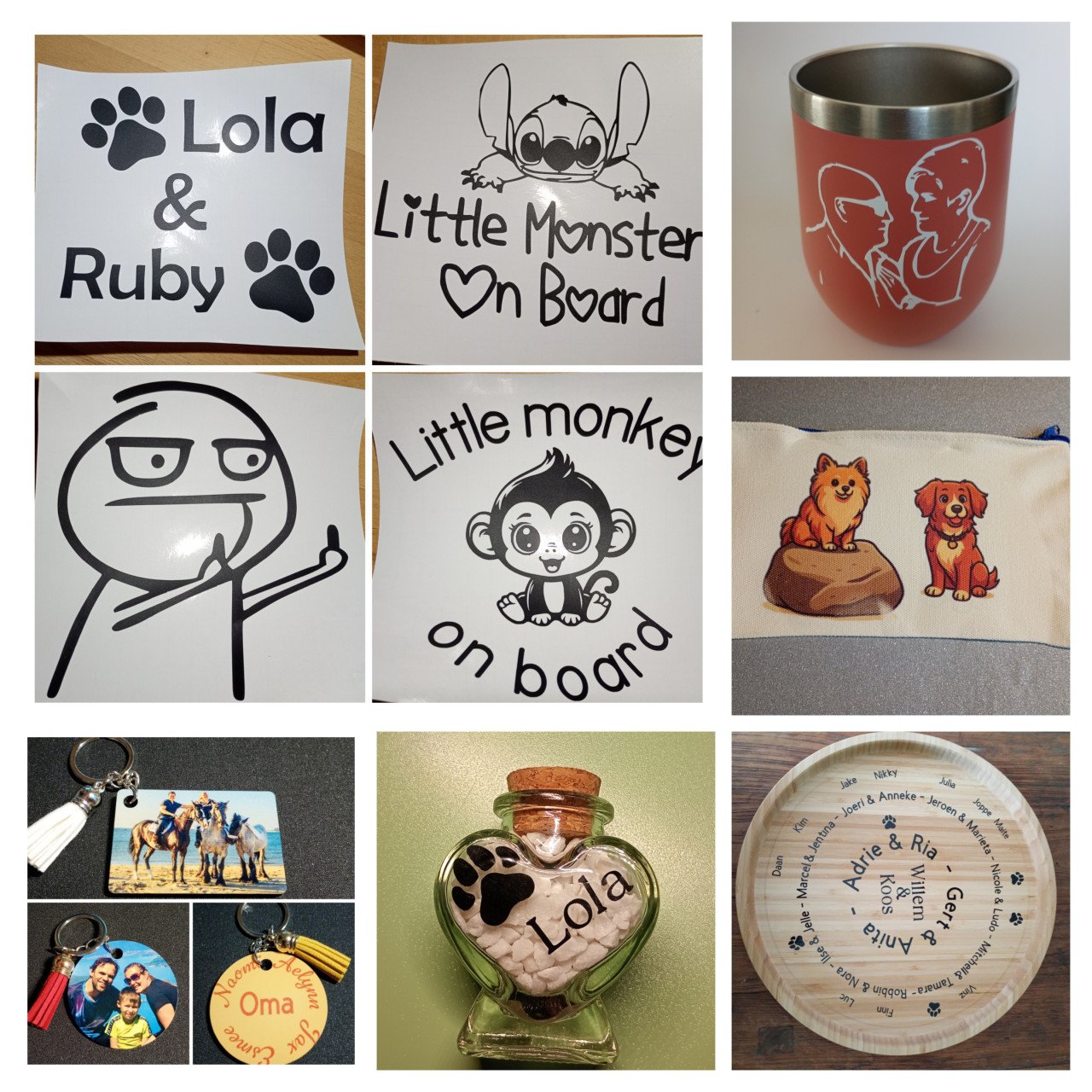 Verschillende gepersonaliseerde kadotjes voor een kleine prijs!