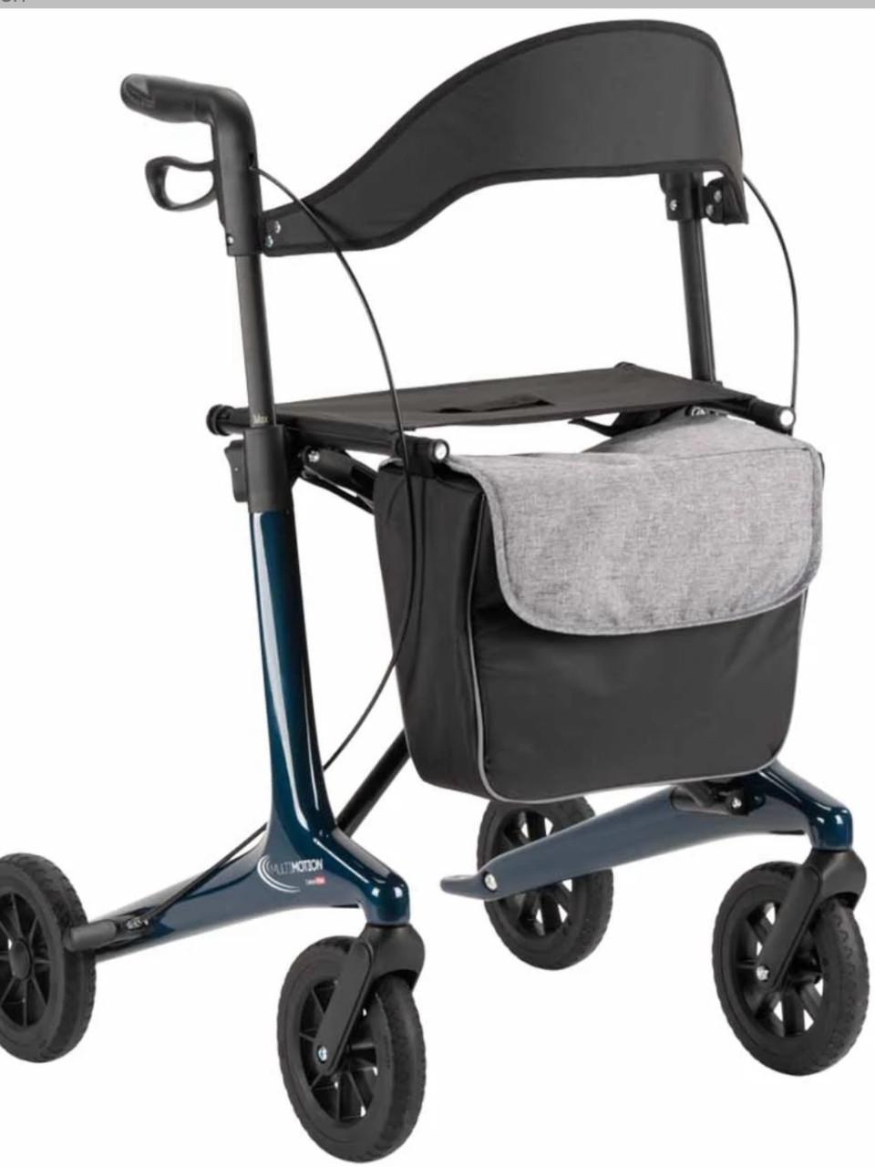 Rollator blauw carbon lichtgewicht