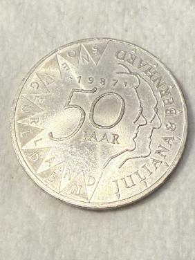 Nederlandse Zilveren 50 gulden 925/1000