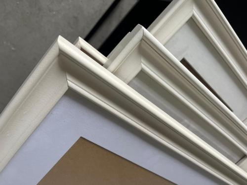 7 houten fotolijsten 30x40 glas / paspartout - VEERE