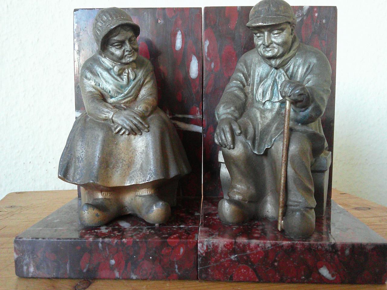 BOERENSTEL IN RUSTE ,MARMER EN ZAMAK, FRANKRIJK 1920/'30