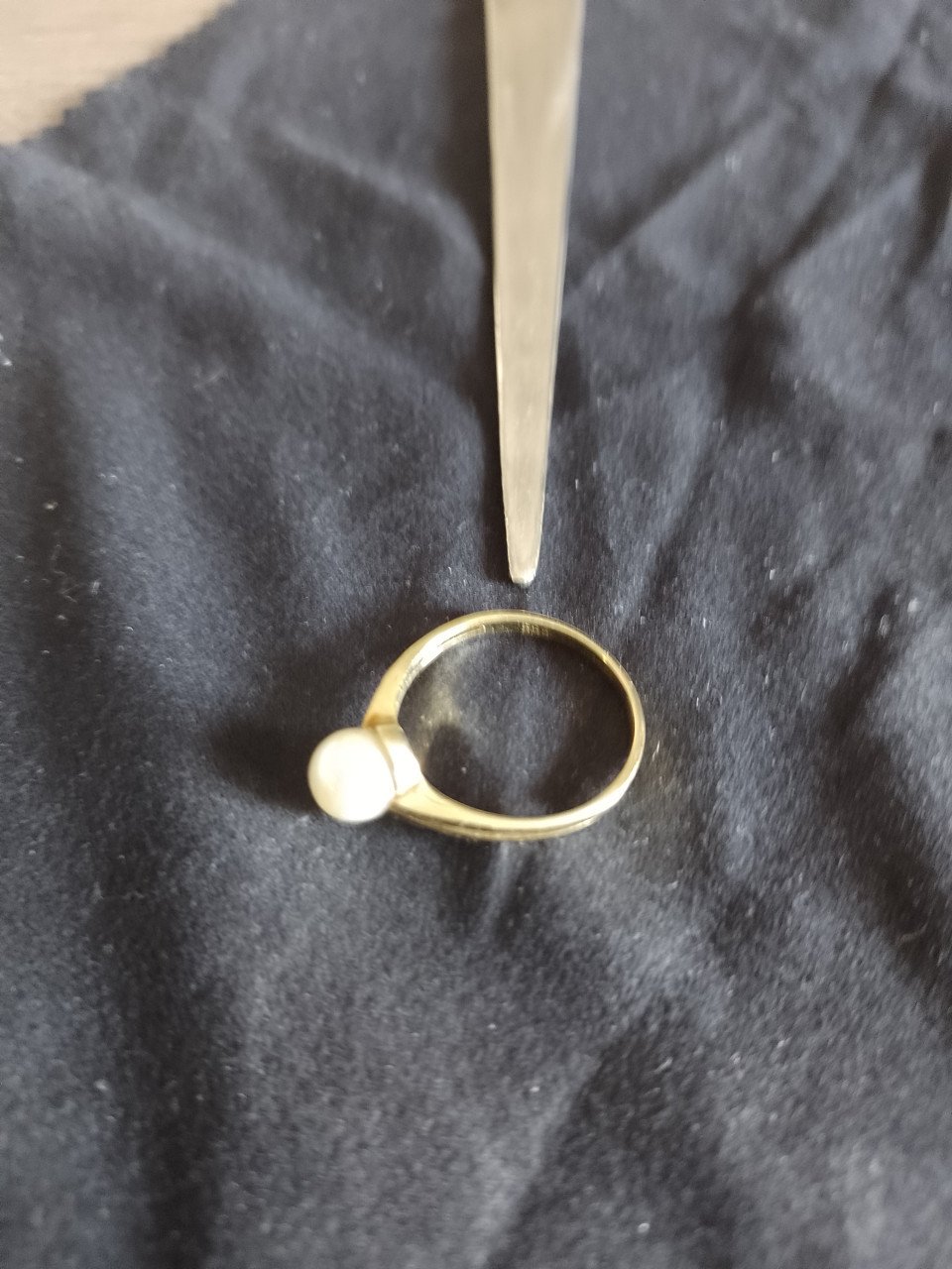 Goden dames ring met parel 585 goudmerk