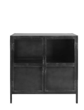 Opbergkast Carpino (90 Cm) metaal/glas industrieel