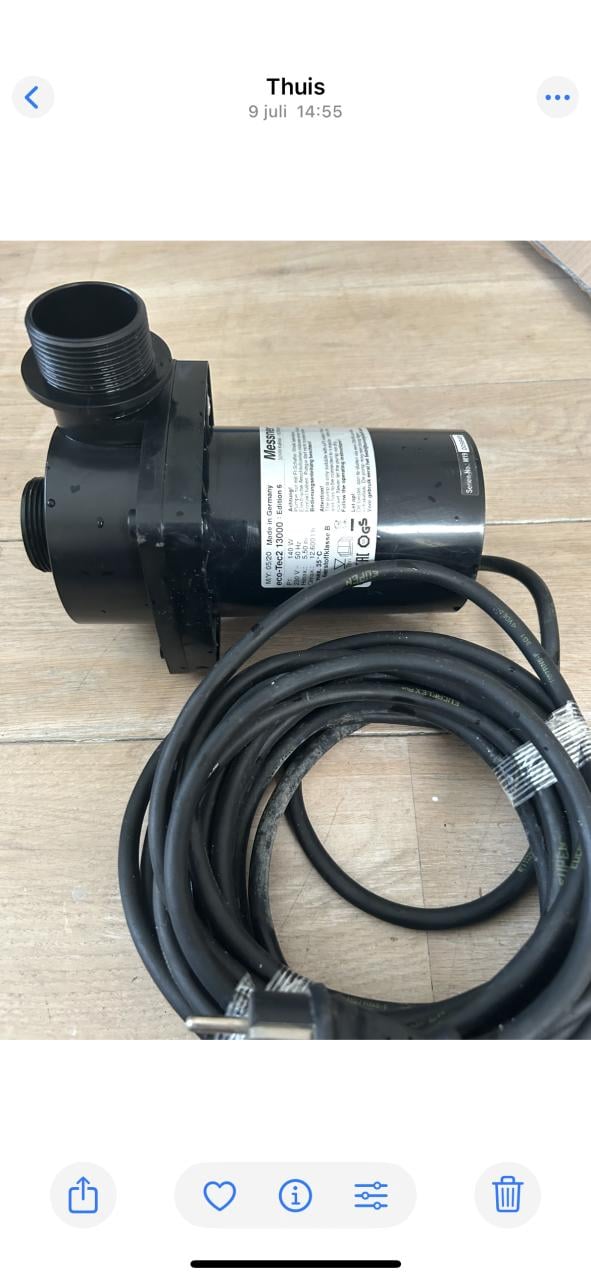 Te koop Messner eco TEC 13000 lpu Siri 6 5jaar oud reserve pomp