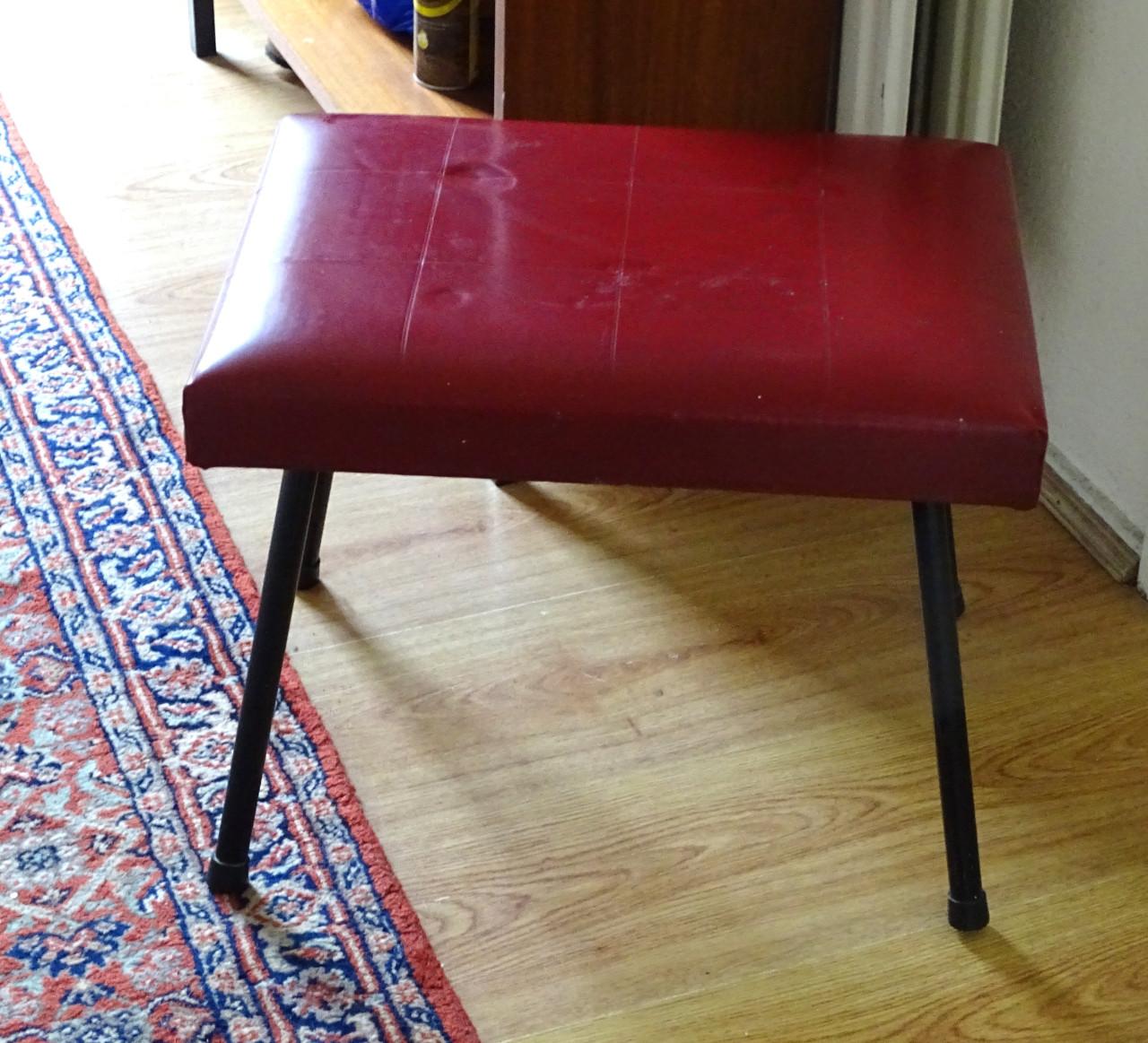 Vintage Kruk of Voetenbank Kunstleer