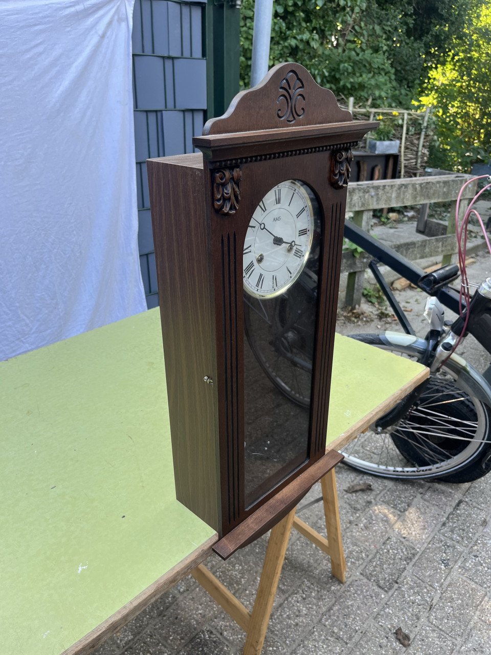 AMS houten regulateur wandklok