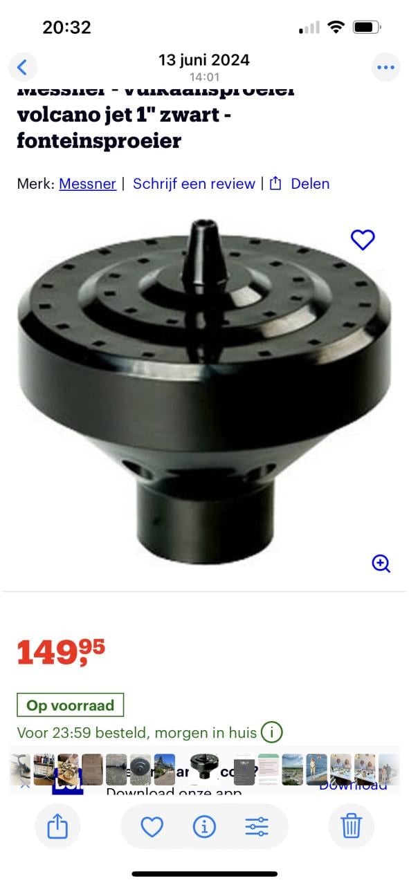 Te koop grote sproeier voor grote vijver