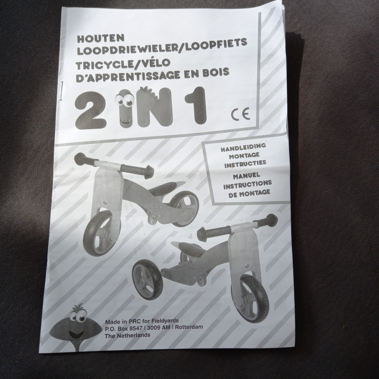 Houten loopfiets 2 in 1