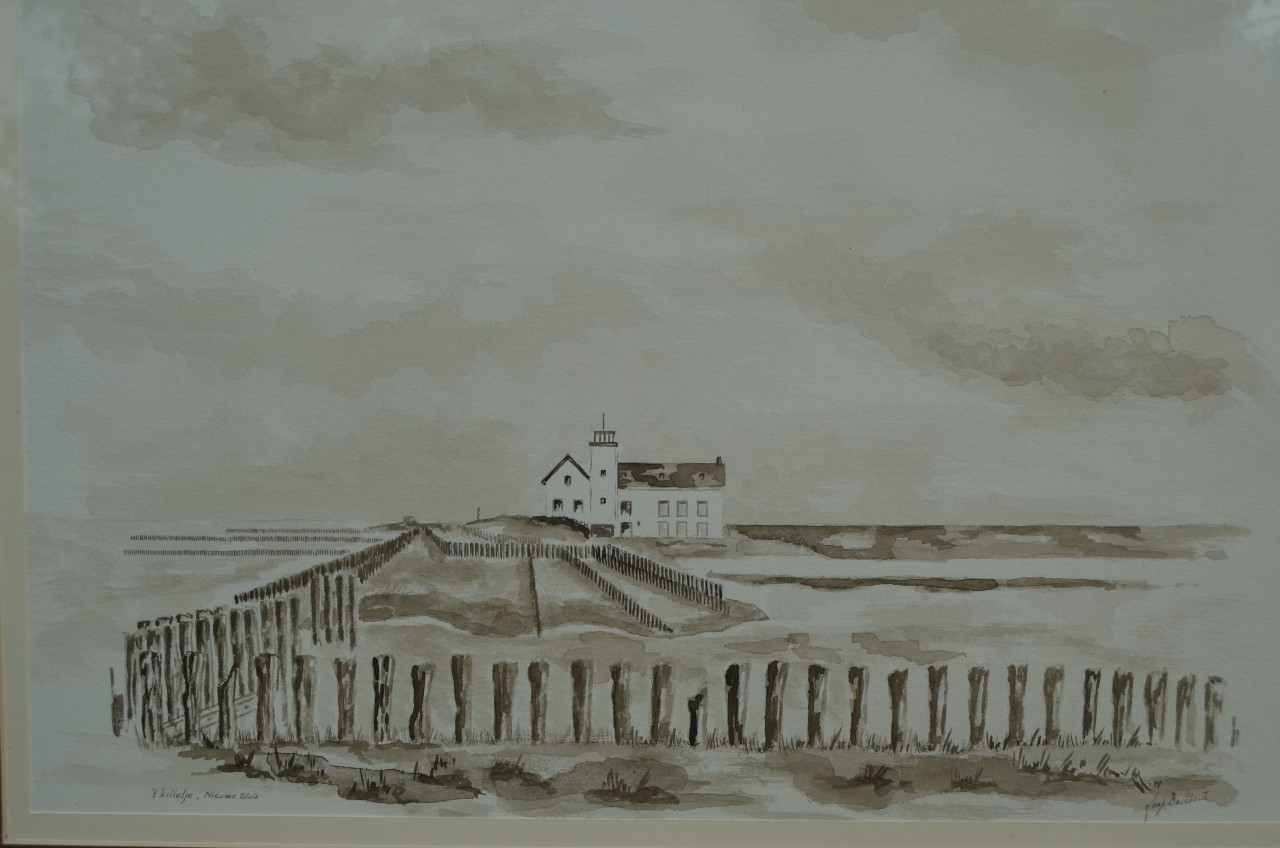 Prachtige aquarel Jaap Boekhout (1932 - 2022) Breskens