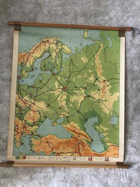 Wandplaat Midden Europa op stok