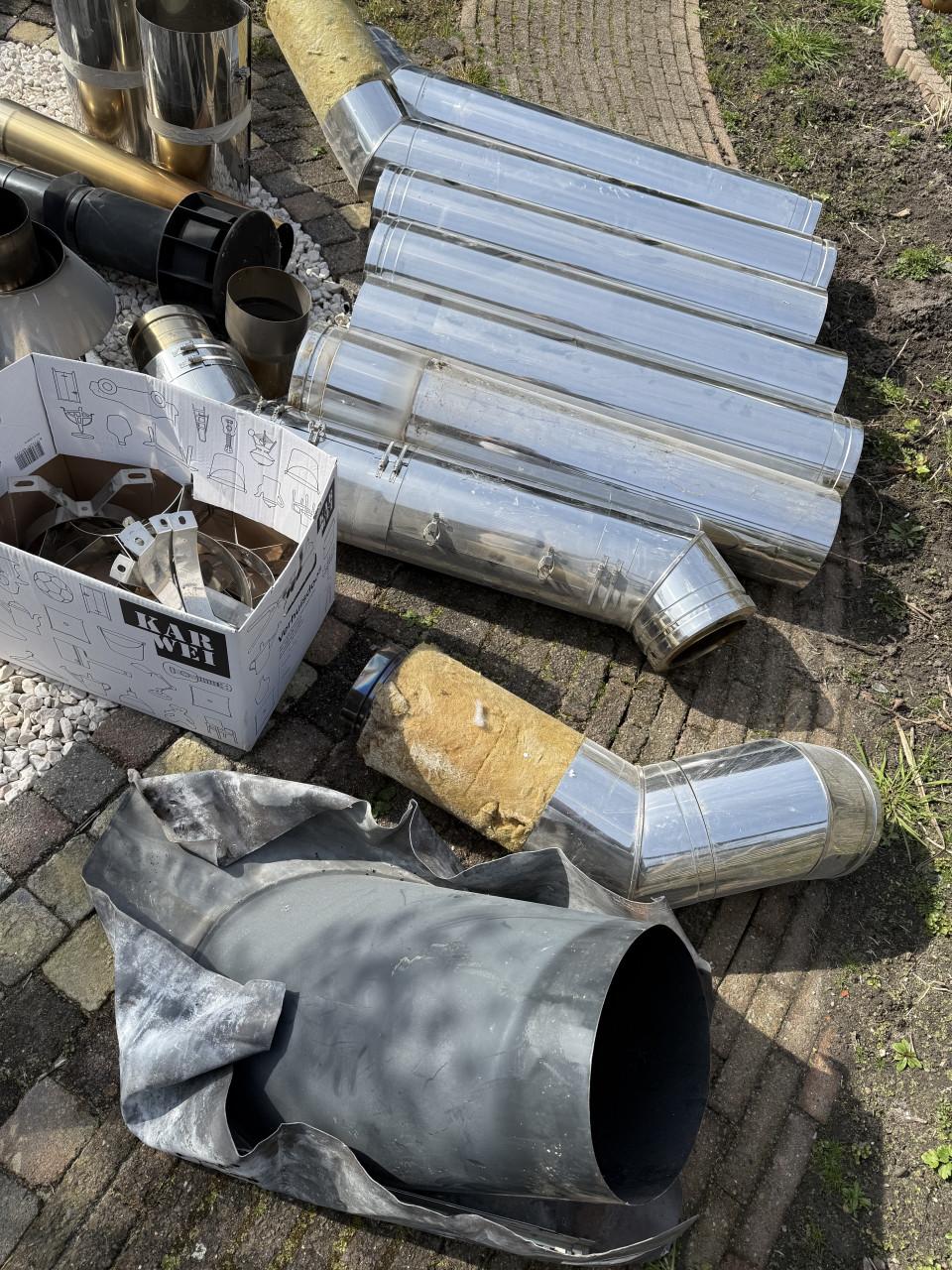 Dik Geurts houtkachel + Dubbelwandige RVS kachelpijpen