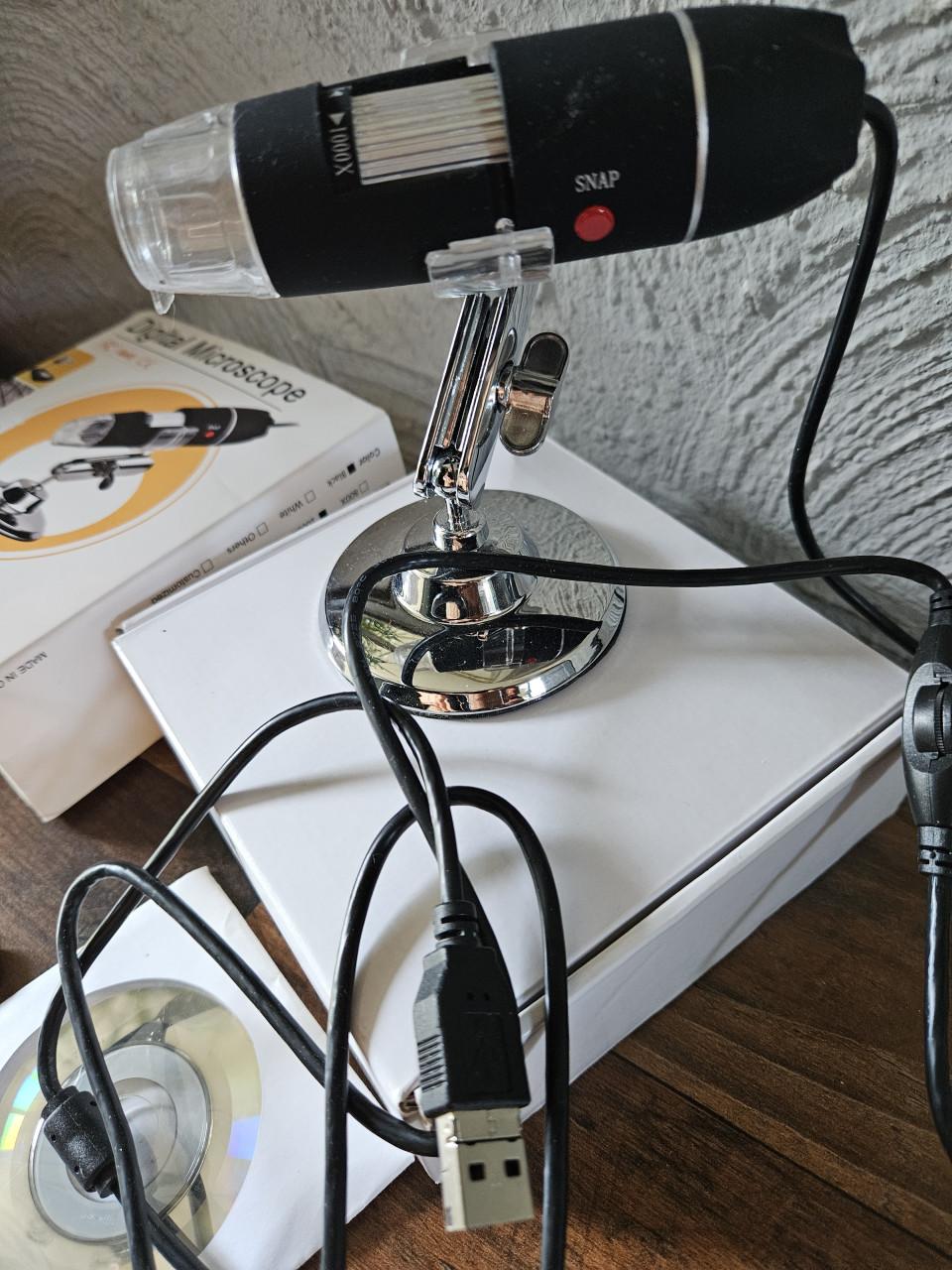 Digitale Microscoop 1000x met USB-aansluiting en standaard
