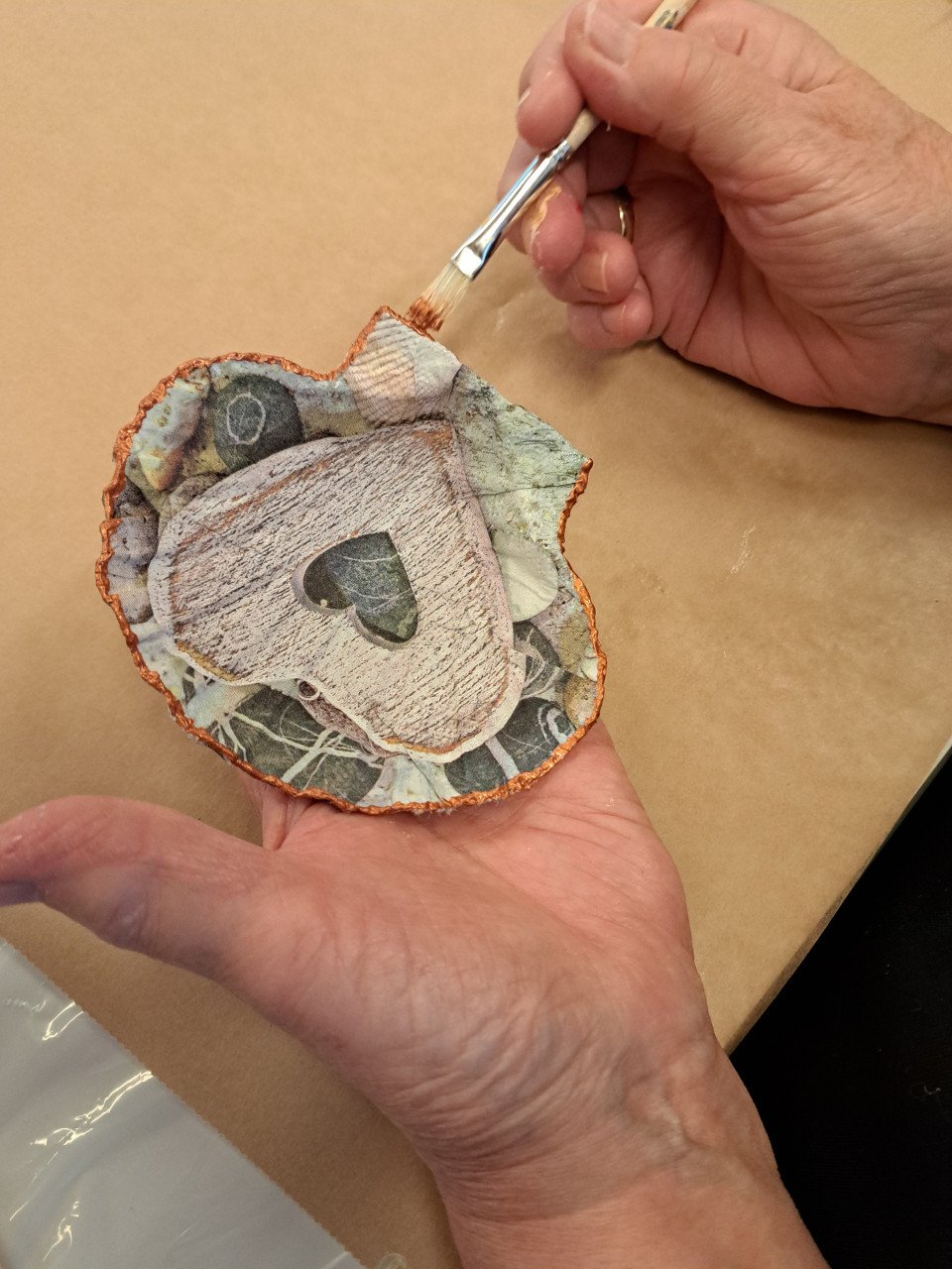 Workshop Decoupage combi oesterschelpen en Sint-Jacobsschelpen 22 augustus