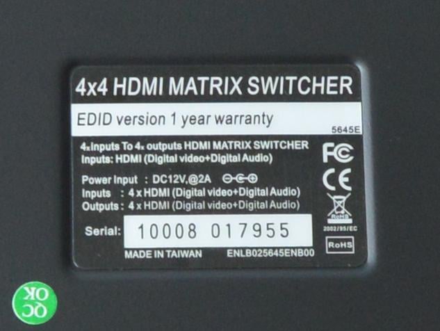 Professionele 4x4 hdmi matrix switcher (HD-44) [VS import]