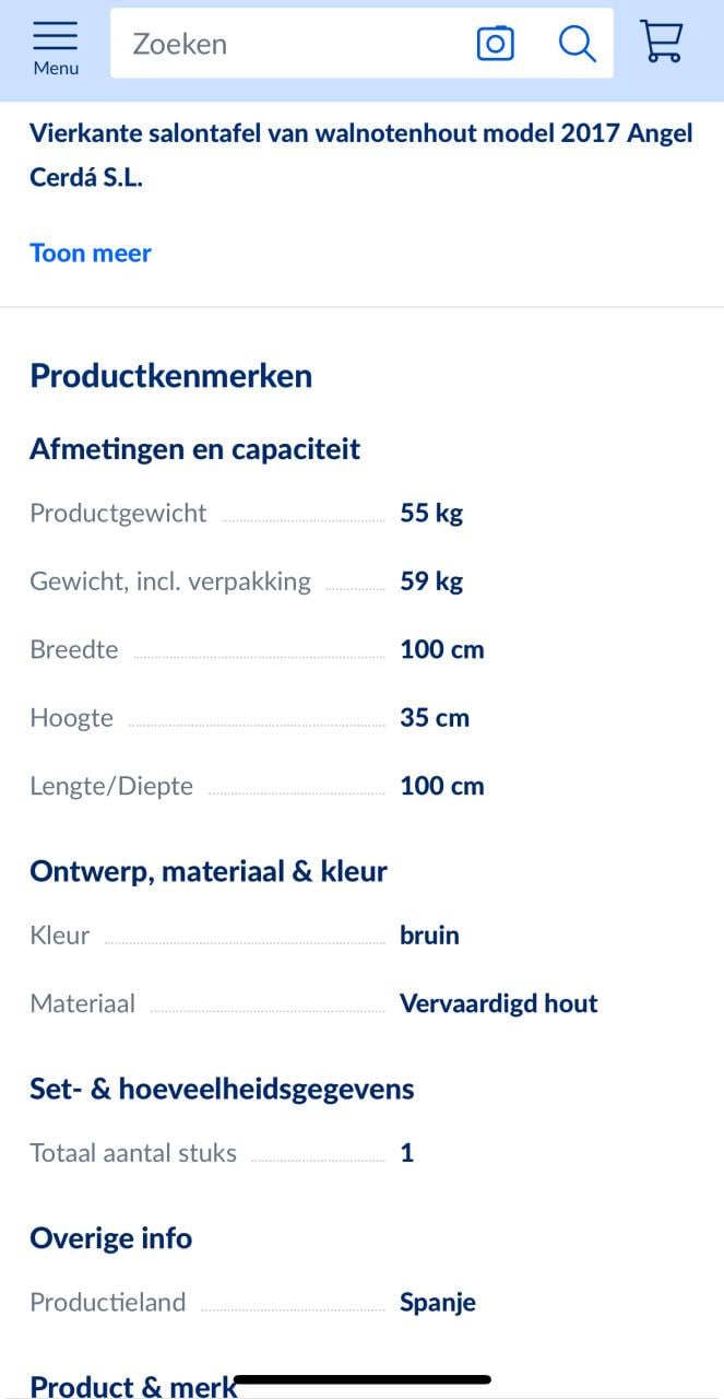 Angel Cerdá salontafel