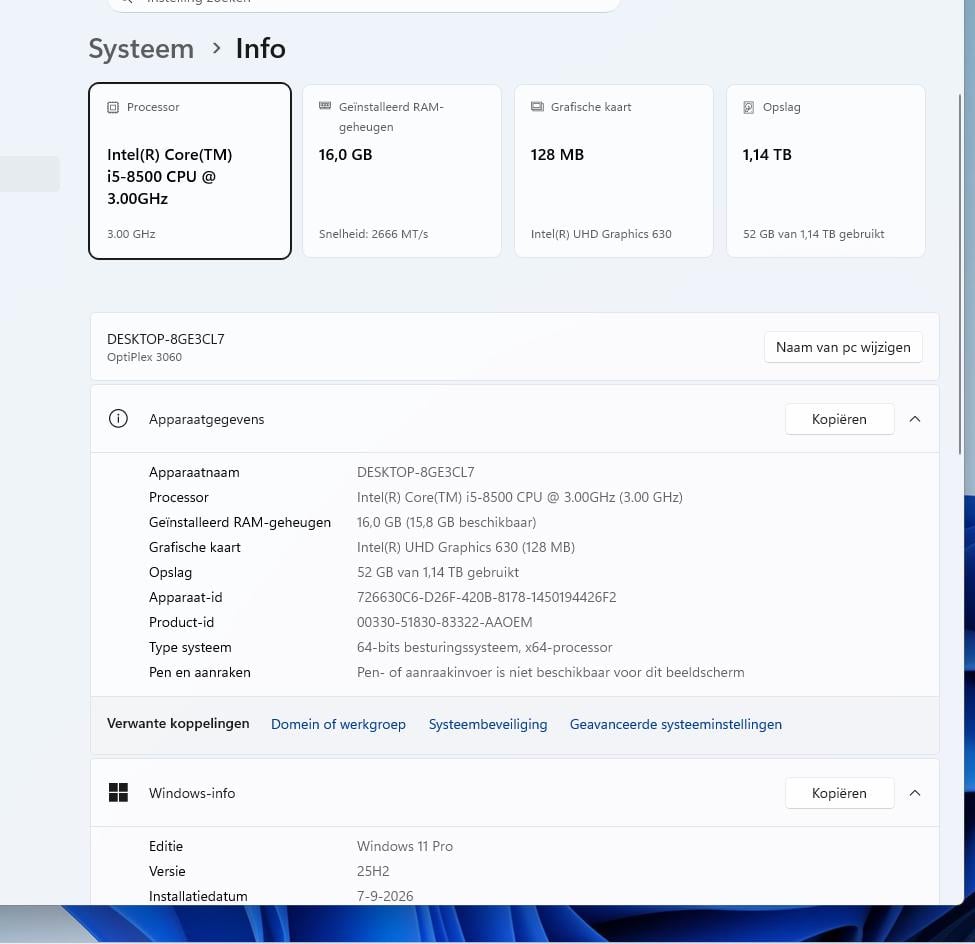 Dell Optiplex 3060 i5-8500 M2 NVMe 256 Gb -1 Tb -16 Ram