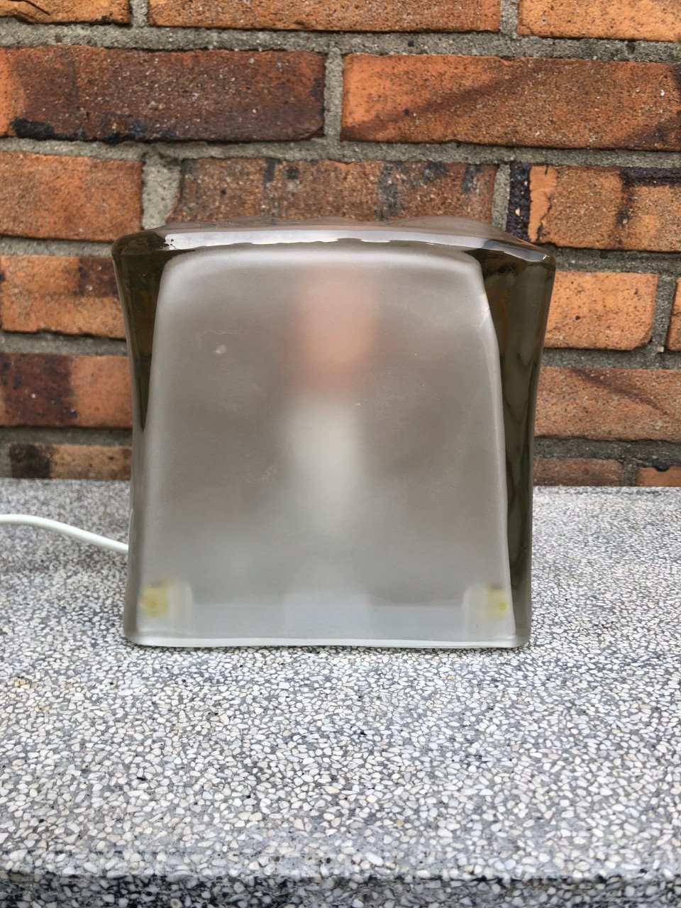 Vintage iviken ice cube tafellamp glas ijsblokje Zweden '70
