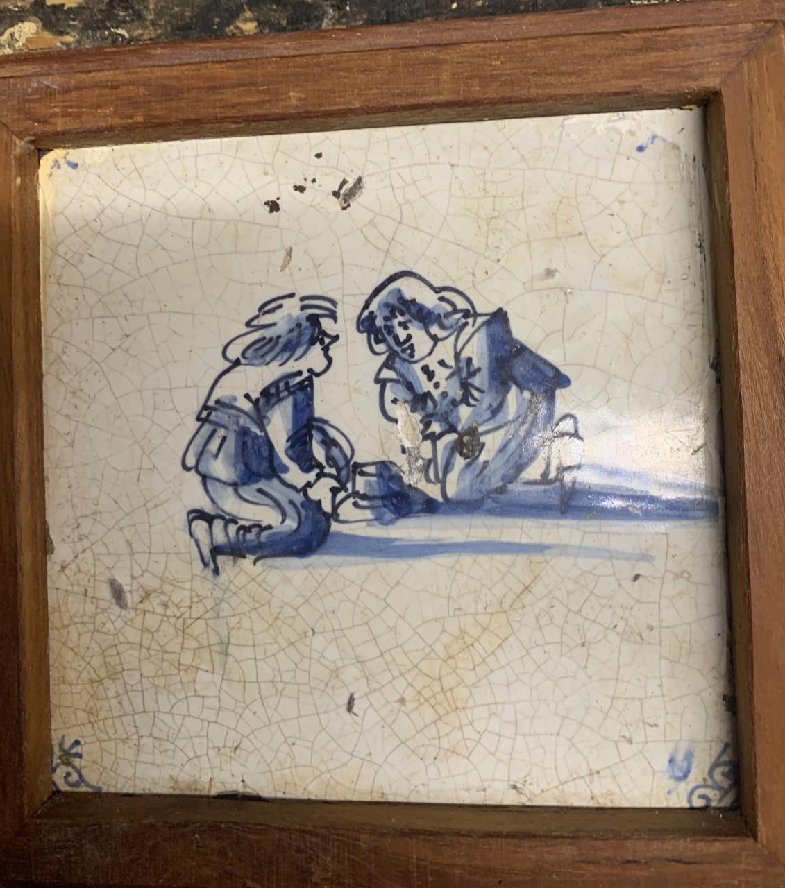 Antiek - Delfsblauwe tegeltjes