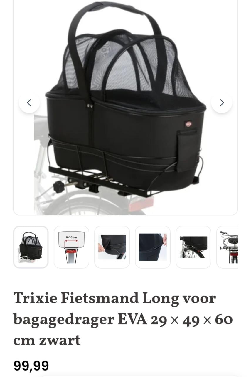 Trixie fietsmand hond