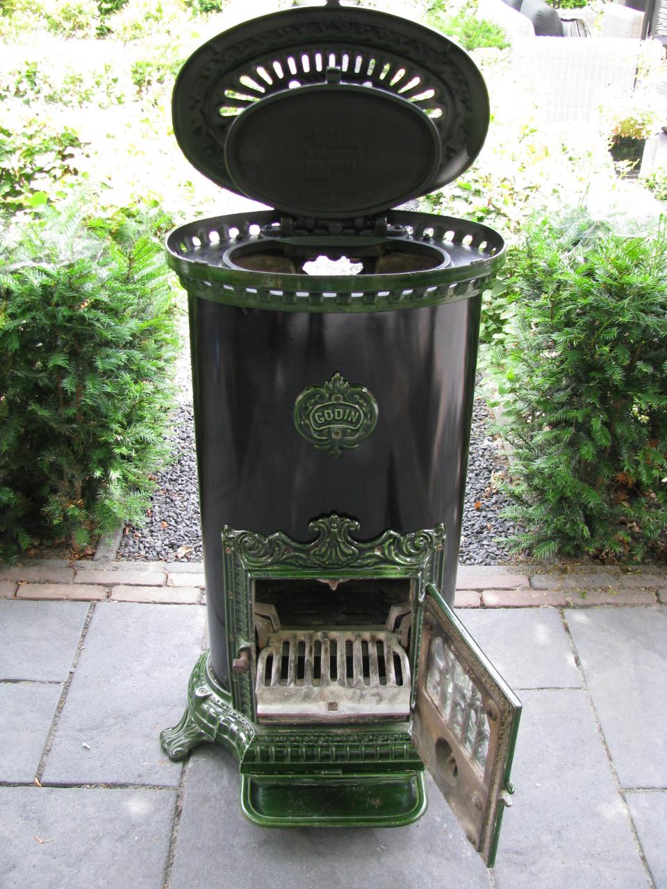 Mooie grote Godin houtkachel kolen 10KW verwarmd 380m3 Heb meerdere staan!!