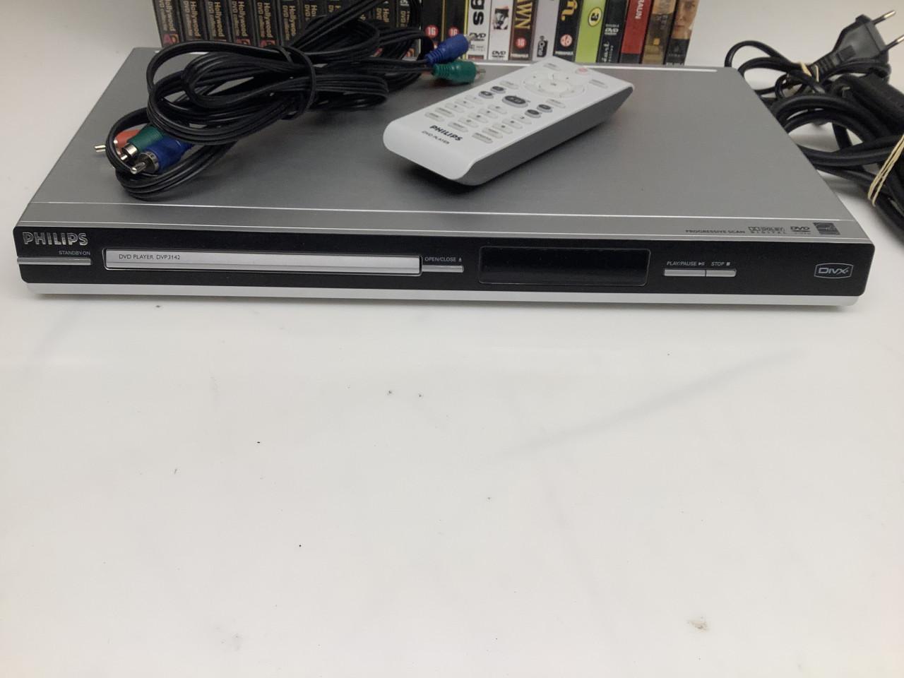 DVD speler Philips met afstandsbediening + veel films op dvd