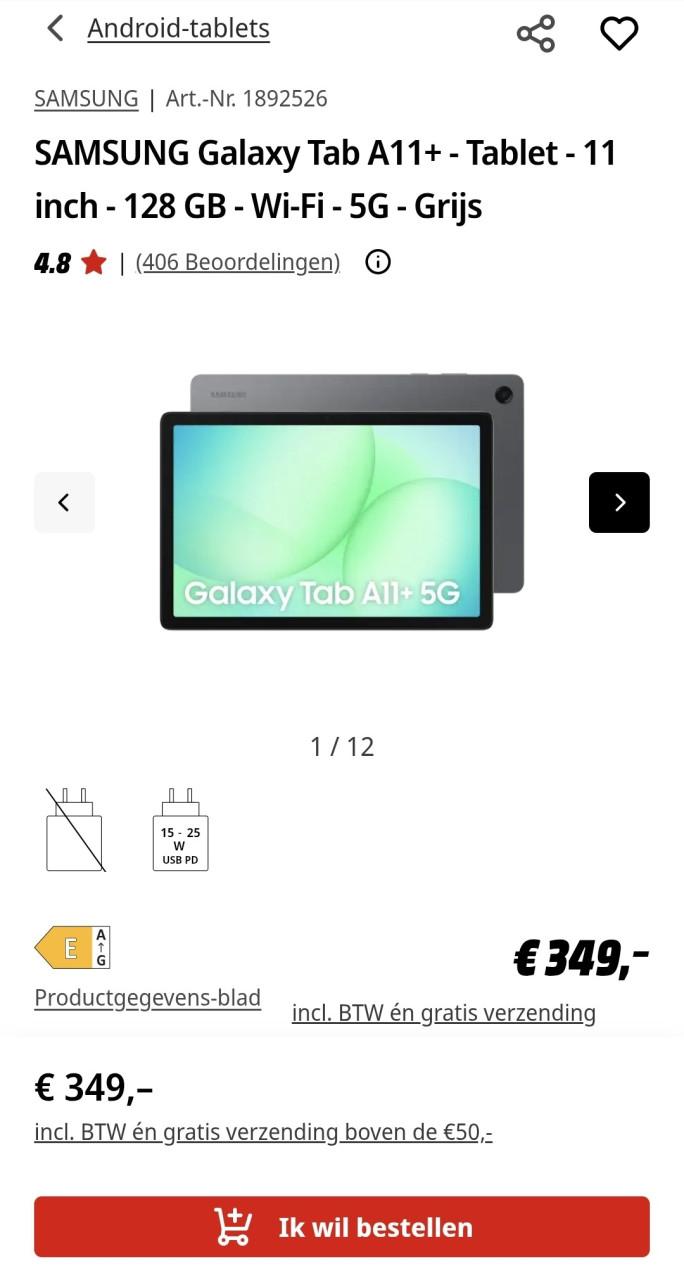 Nieuw!! Samsung Tab 11+ 5G