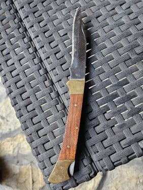 Mooi vintage houten zak klapmes goede kwaliteit....