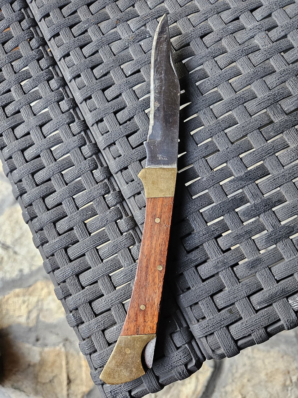 Mooi vintage houten zak klapmes goede kwaliteit....