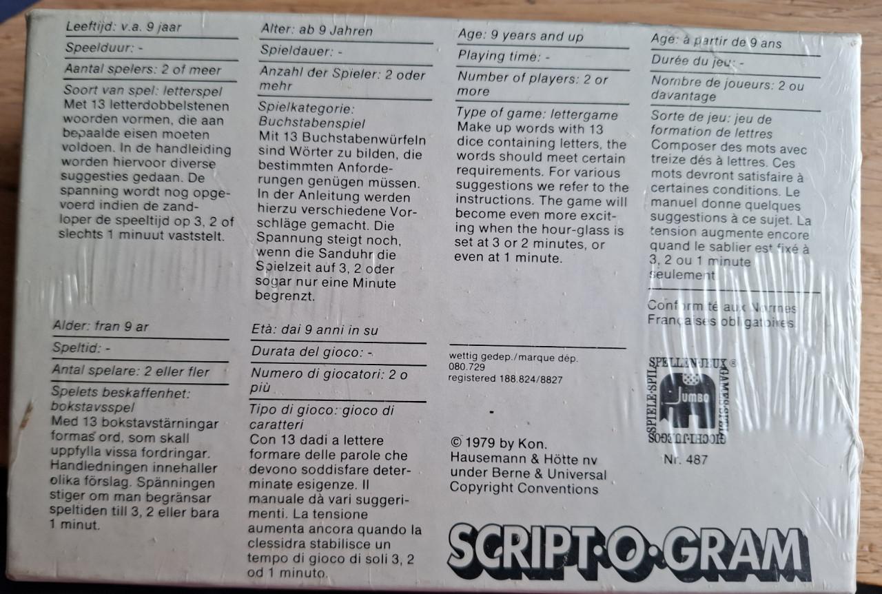 Vier spelletjes, resp. voor vanaf  6, 7, 9 jaar; 2 of meer spelers