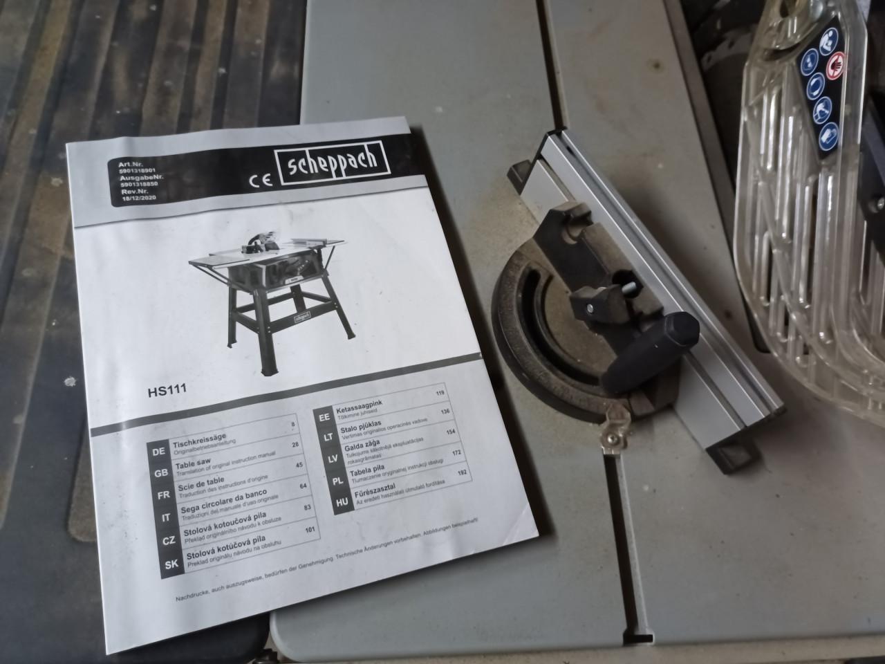 Te koop Zaagtafel Scheppach HS111 – zeer weinig gebruikt