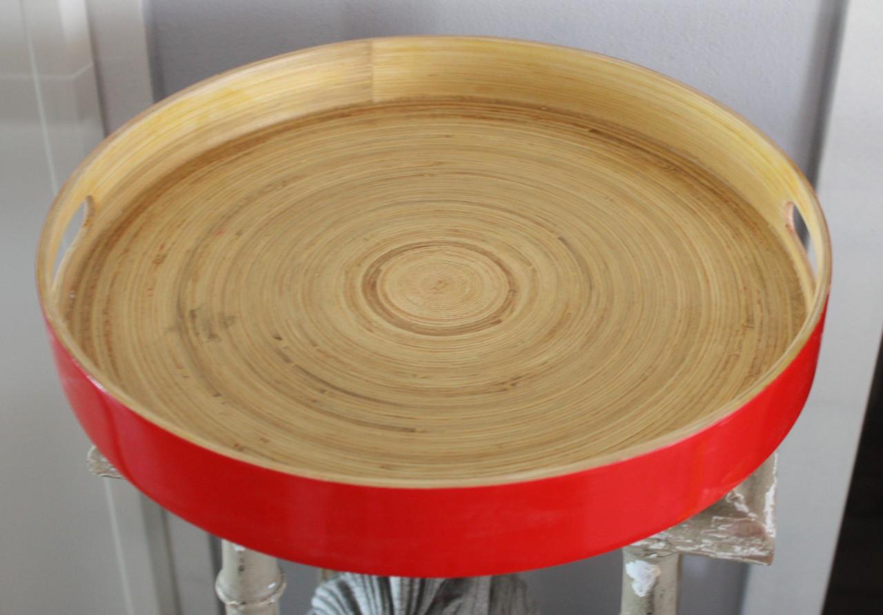 Rond dienblad rood