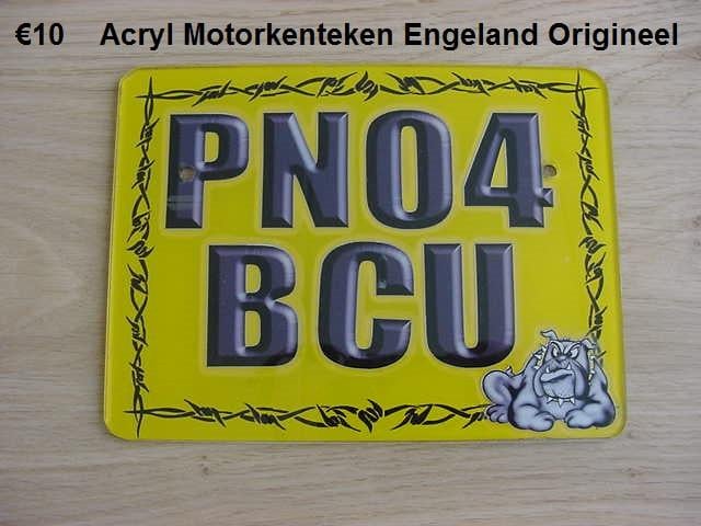 Originele Motor Kentekenplaat Engeland