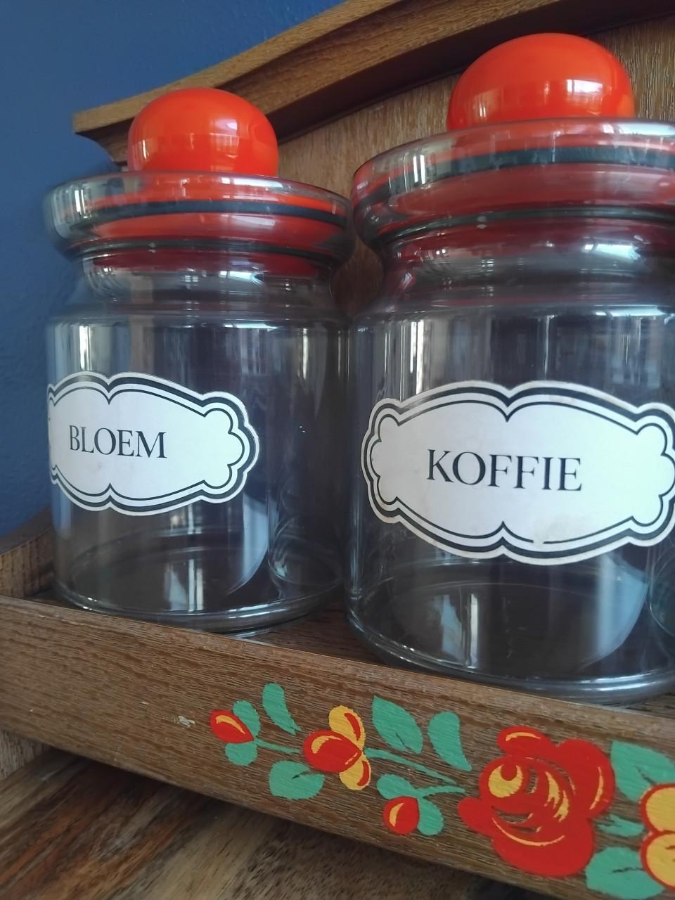 Vintage EMSA Voorraadset Wandrek + Potten