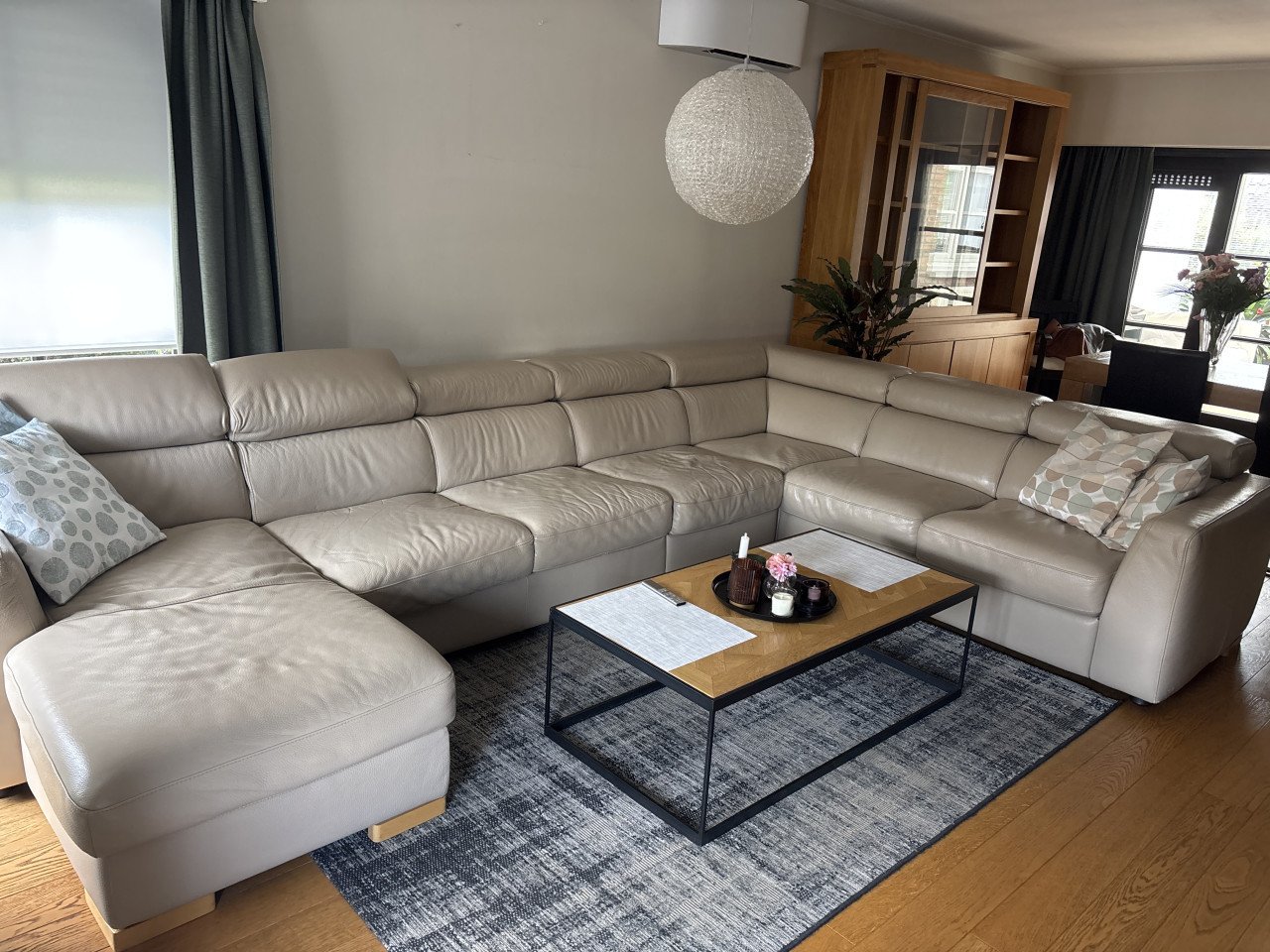 Modulaire lederen hoekbank