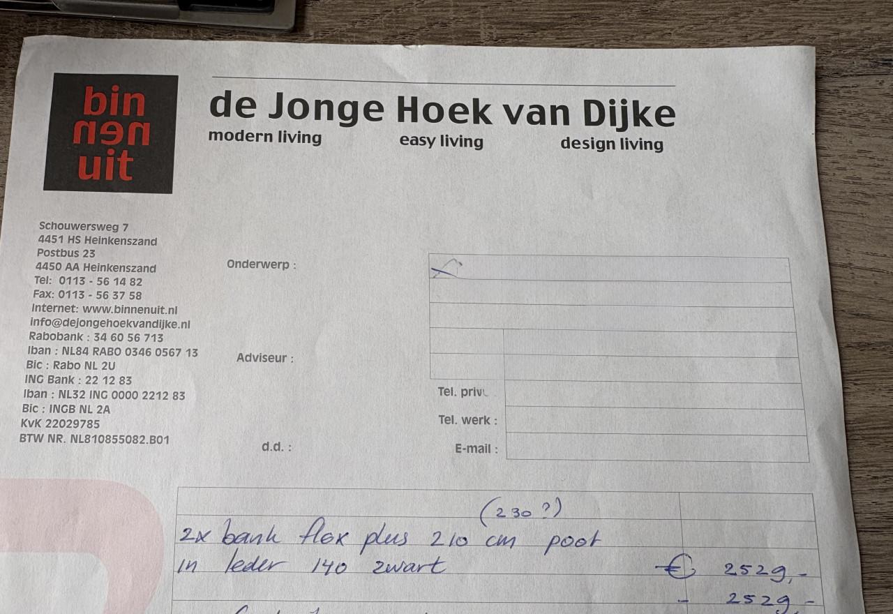 2 persoons leren zitbank van Topform