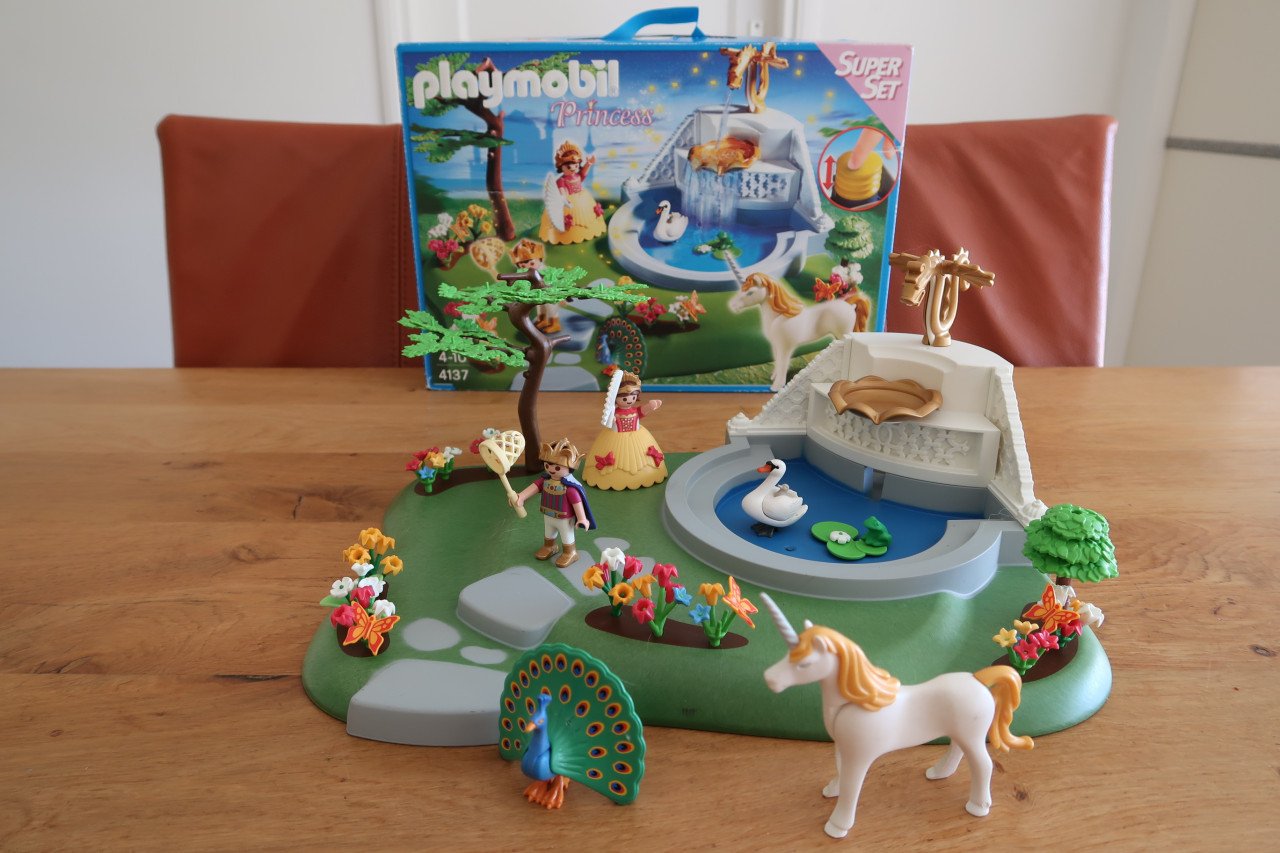 Complete sets playmobil, gezinsauto met speedboot, appeloogst, Princess