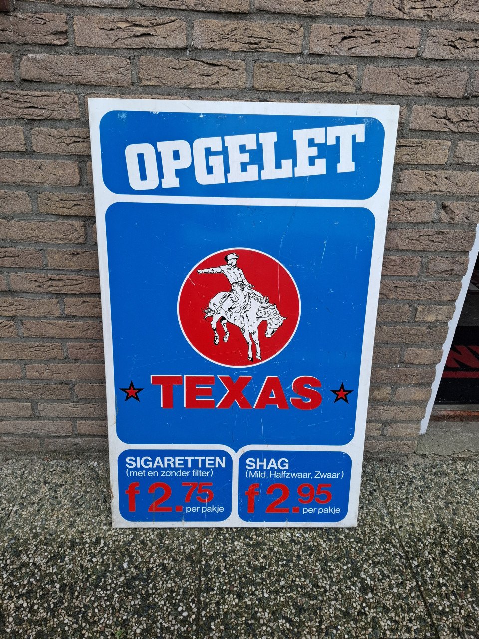 Vintage tabak reclame bord.
