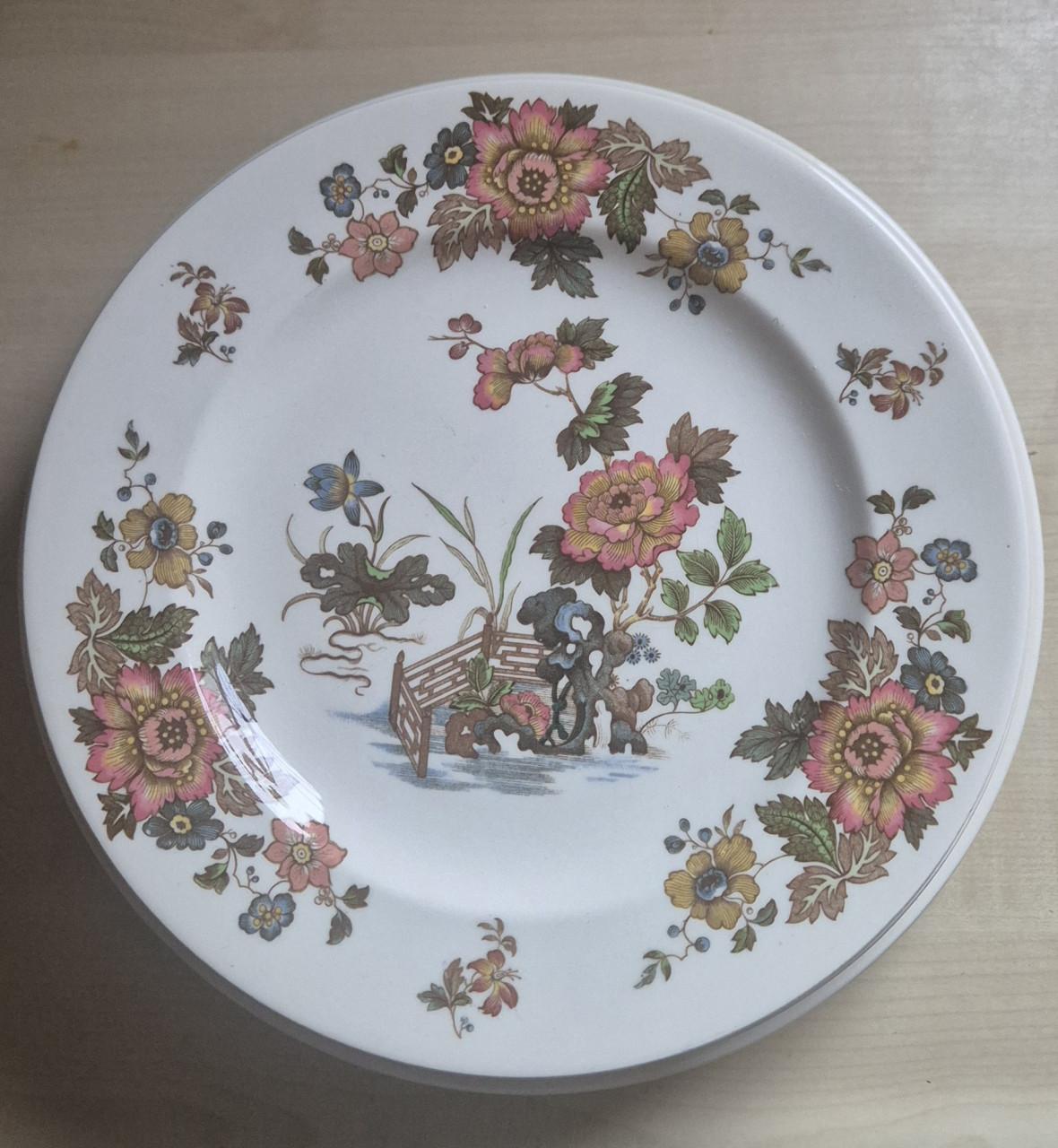 12 antieke Wedgewood eastern flowers borden