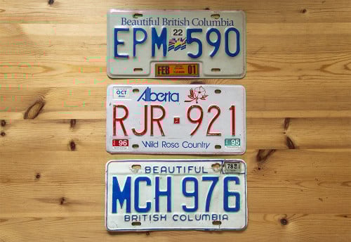 Te koop kentekenplaten Canada