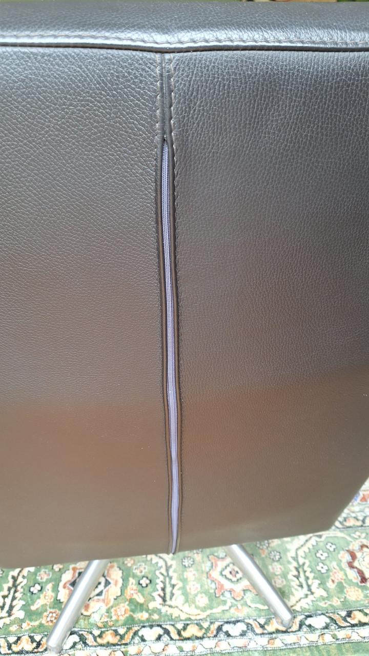 Zwart lederen relaxfauteuil met draaipoot