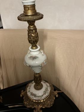 Zeer mooie porcelijnen sta lamp en hang lamp