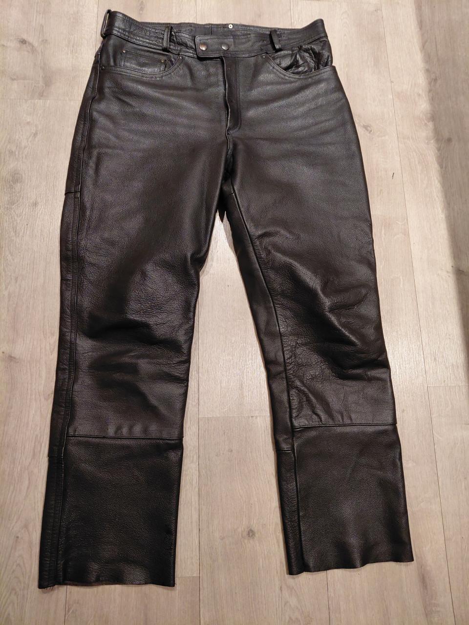 Zwart leren motorbroek Arizona