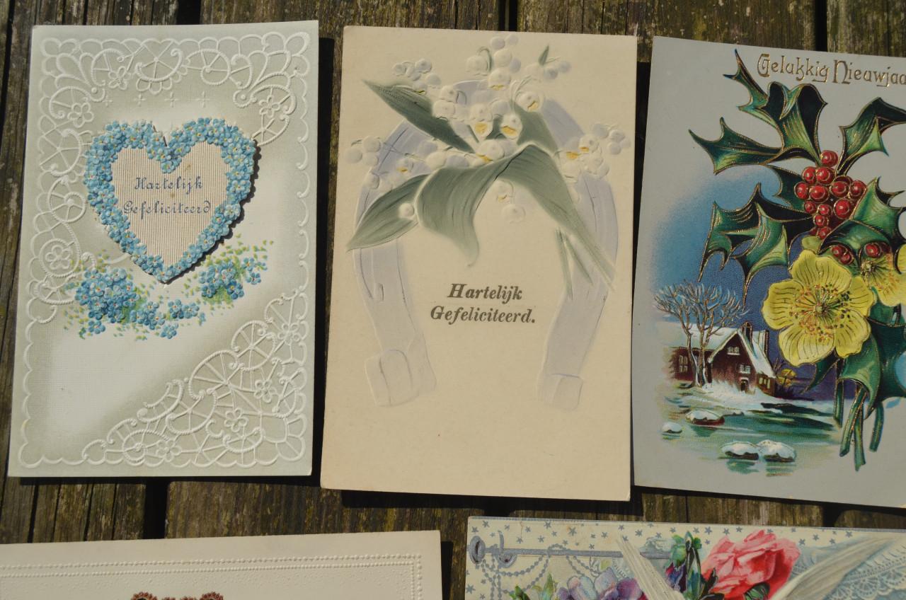 12 Ansichten Felicitatie/Nieuwjaar begin 20e eeuw.