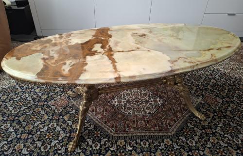 Salontafel marmer/messing