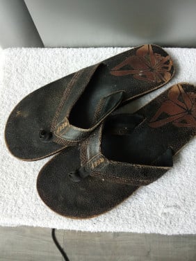 Leren slippers maat 46