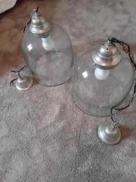 2 glazen lampen