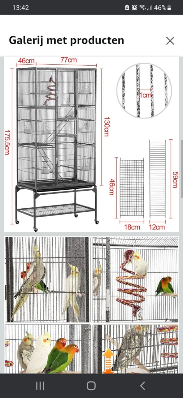 3 maanden oude grote vogelkooi