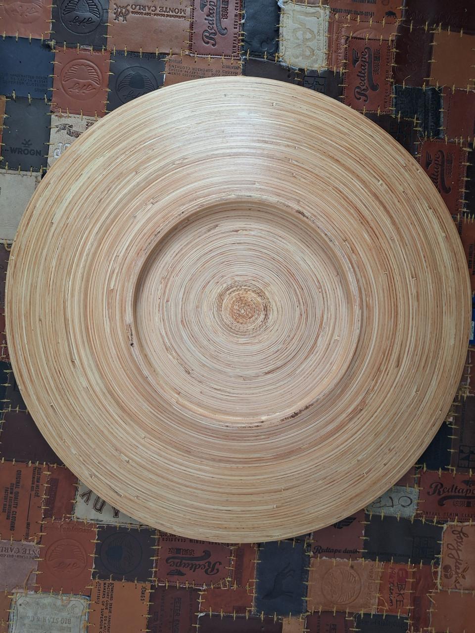 Grote houten schaal 45 cm. Eventueel met nep fruit