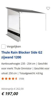 Thule Rain Blocker Site G2 zijwand voor de omnistor 1200 zakluifel 2 stuks