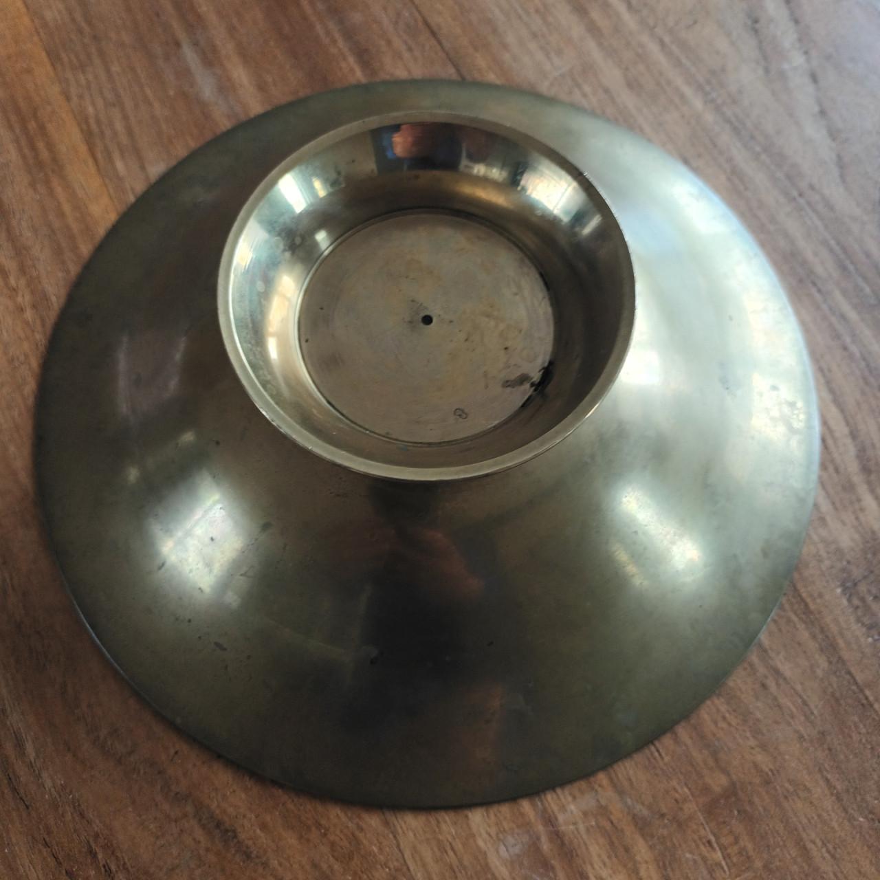 Messing cloisonné schaal met vogelmotief